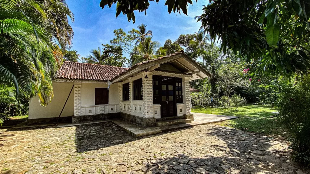The restored colonial bungalow at Medusa, once an Ayurvedic doctor's family home near Galle